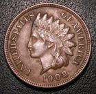 OLD US COINS 1908 INDIAN HEAD CENT PENNY COIN FULL LIBERTY