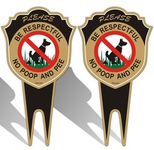 No Peeing No Pooping Dog Sign Double Sided Metal No Dog Poop Sign for Yard wi...