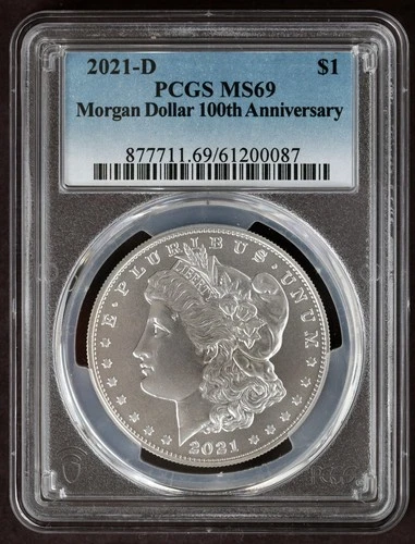 2021-D PCGS MS69 MORGAN Silver $1 Dollar Coin Denver Mint MS69