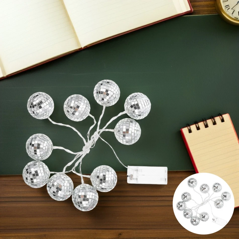  1 set di luci a corda a led interni da esterno Decor sospeso Disco Ball String - Immagine 3 di 4