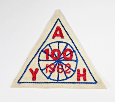 Vintage AYH 100 Mile Cycling Patch 1962 American Youth Hostels Felt Embroidered