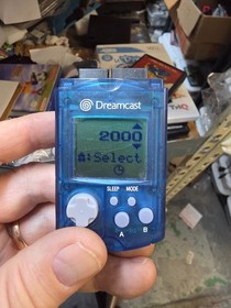 Sega Dreamcast Clear Blue VMU OEM Visual Memory Unit TESTED WORKS PERFECT #J34