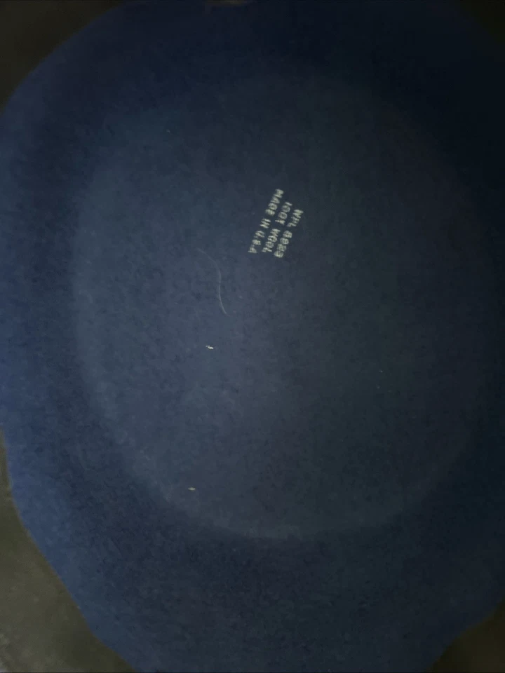 Винтажная 100% шерстяная синяя шляпа Deborah New York с отделкой из перьев - Изображение 4 из 4