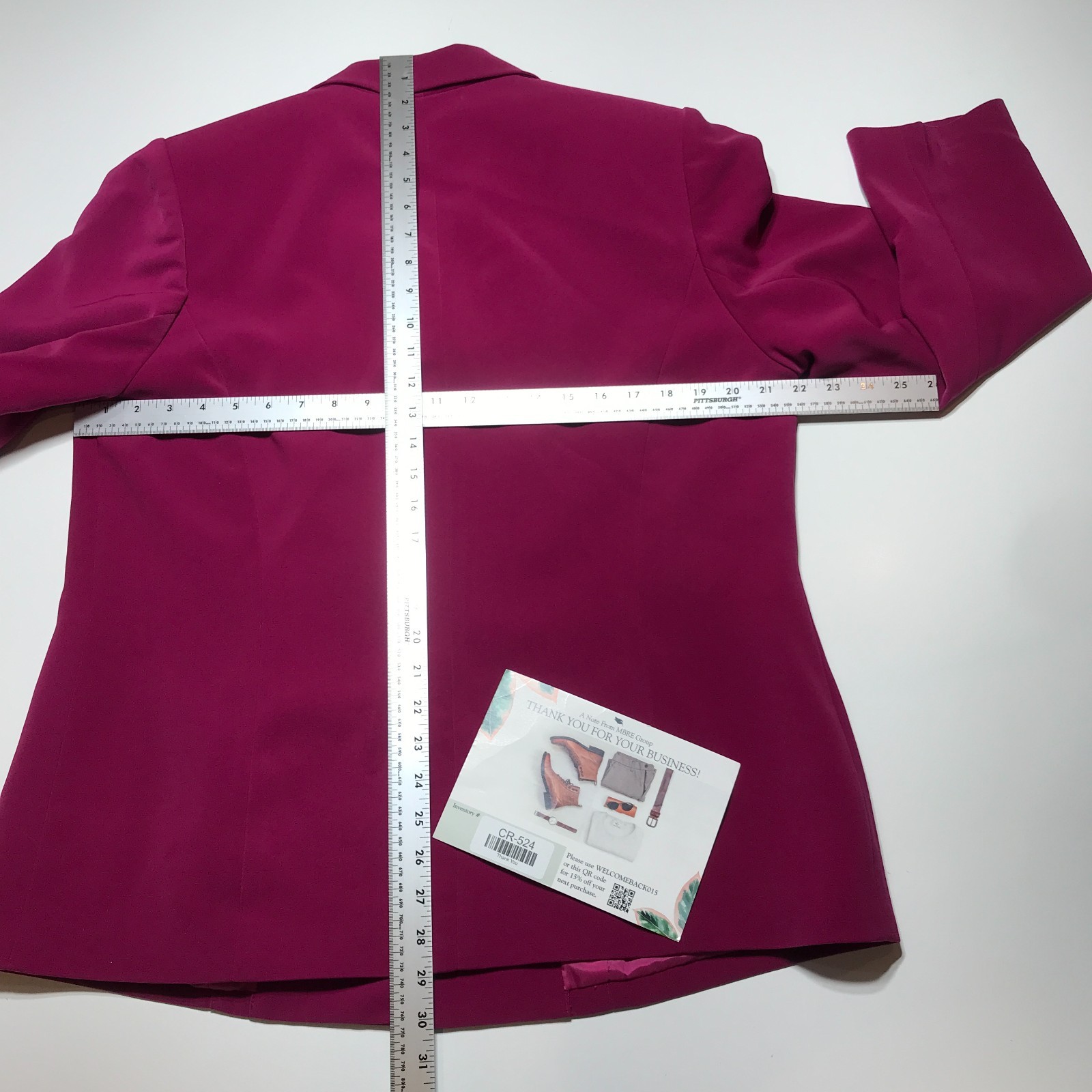 Le Suit Two Piece Womens 14W Purple Lined Blazer Jacket & Pencil Skirt *Stain*