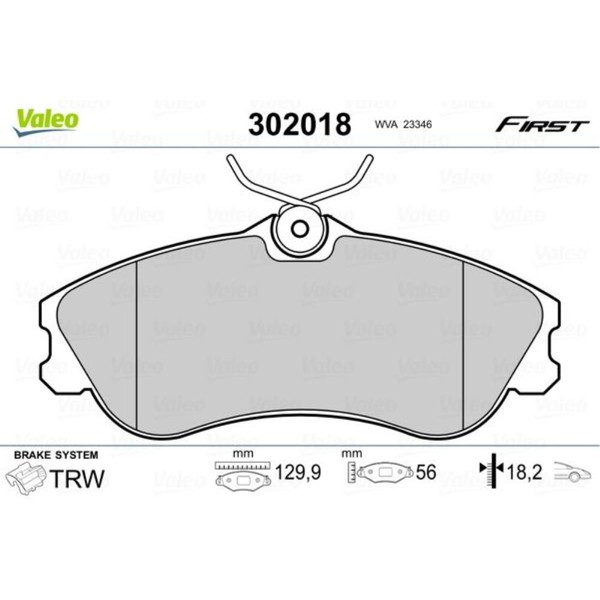 Valeo BremsbeläGe Vorne FüR Peugeot 206 CC CitroëN Xsara Picasso Berlingo-image