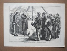 Lafayette Laying the Cornerstone of Bunker's Hill Monument- Antique Print - 1876