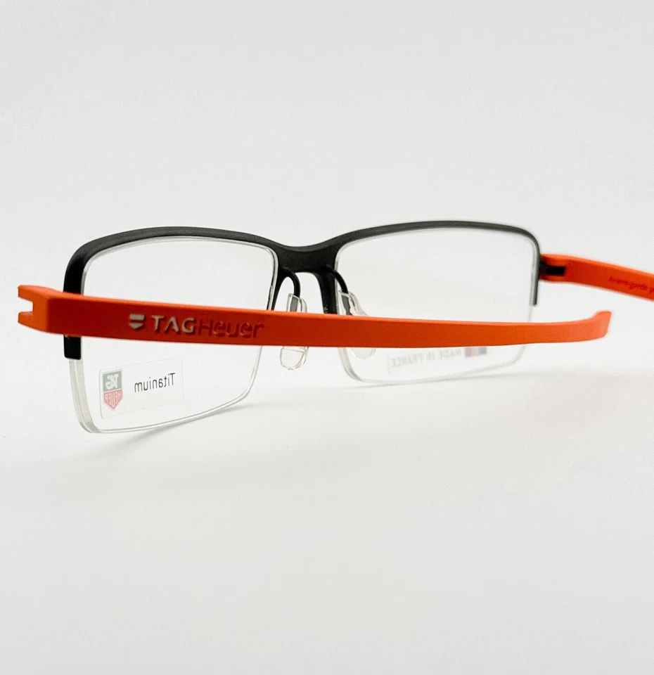 Auténticas gafas Tag Heuer Half-Rim TH 3922 Reflex marco negro/naranja Francia Foto 4 de 4