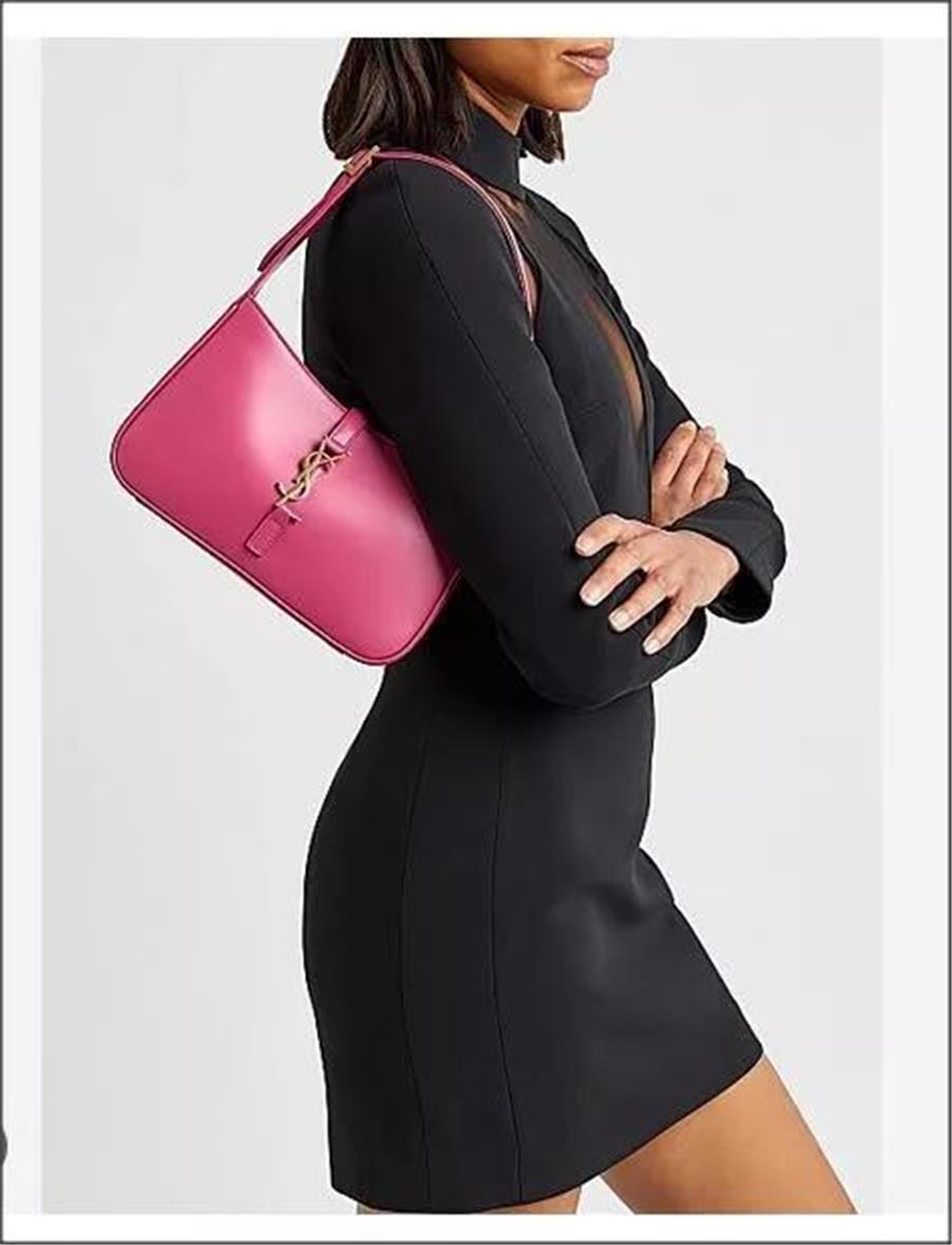 Borsa a tracolla Saint Laurent YSL Monogram Le 5 7 in pelle Bubblegum $2400