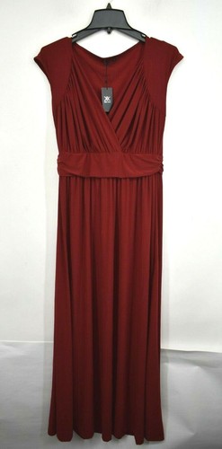 2 Koh Koh Women Red Blue Short Sleeve Ruched Cocktail Empire Waist Dress XL - Picture 4 of 8