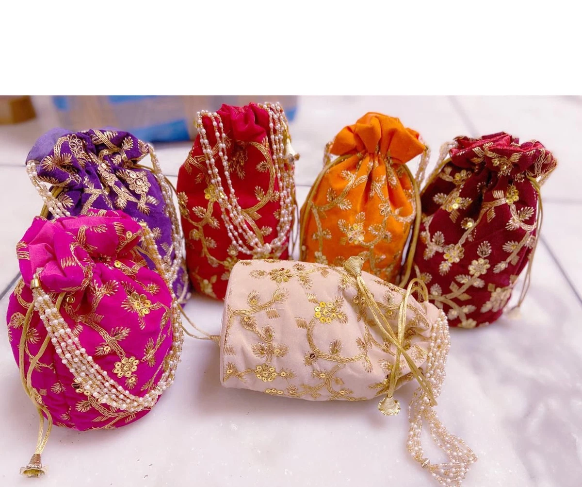 Silk Brocade Fabric Multy Birthday Potli Gift Bags (PB19812059) at Rs  40/piece in New Delhi