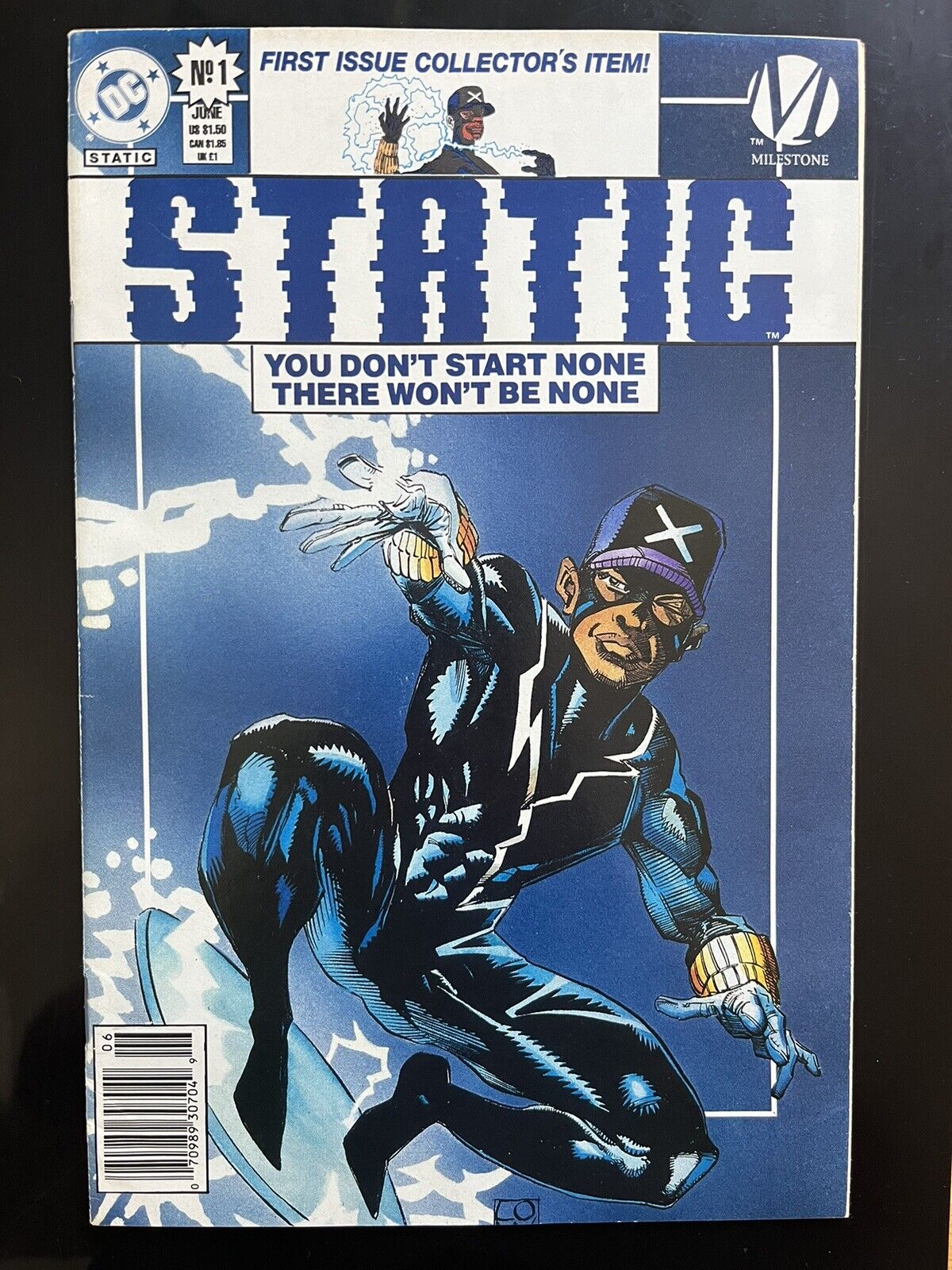 STATIC (1993) #1 BLUE Variant Newsstand FIRST APPERANCE / James Gunn Project!!!