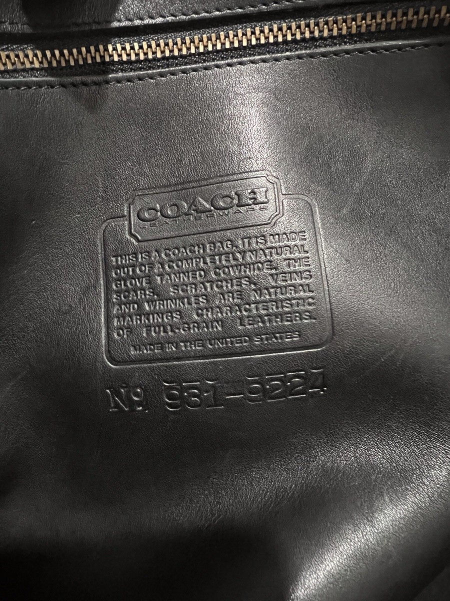 80's COACH Marketing Tote Bag Black Leather Made in The