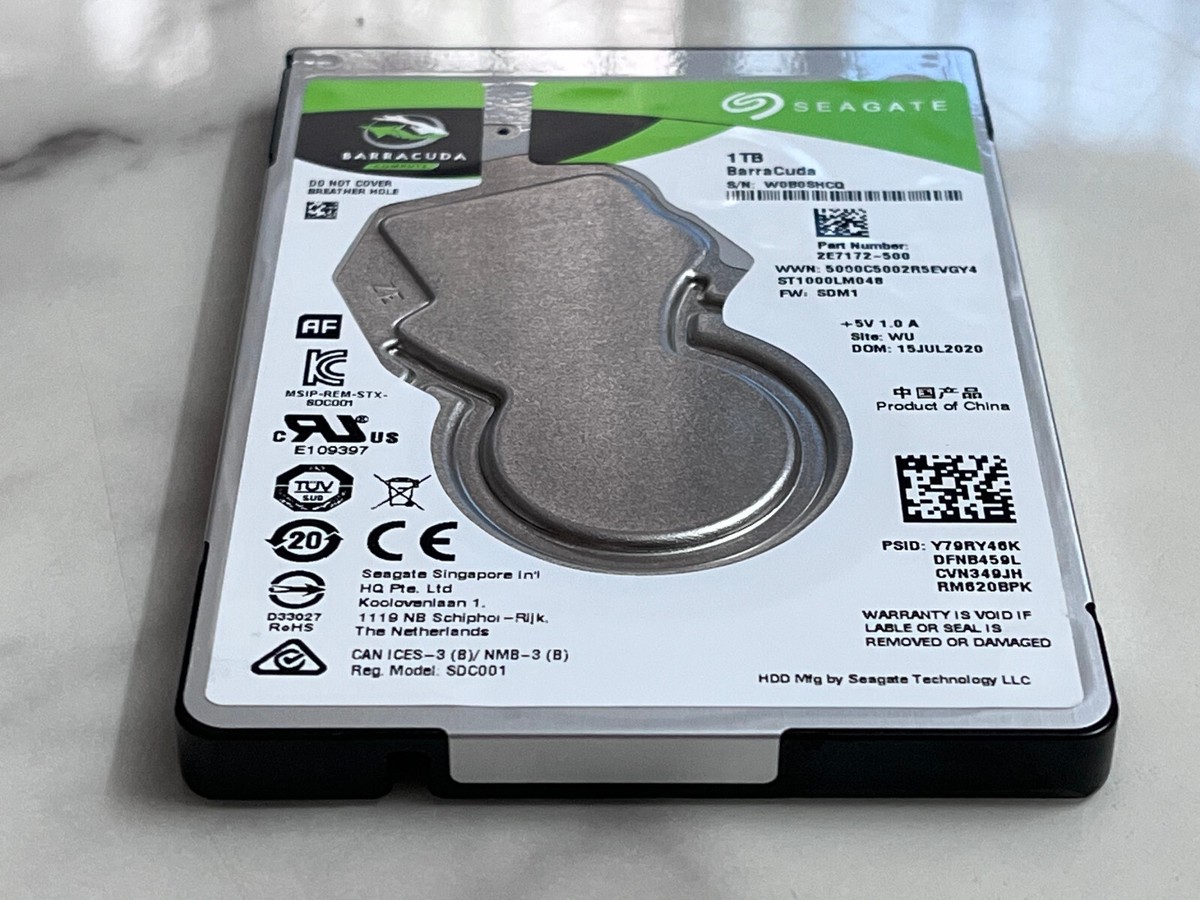 Disco Rigido Seagate BarraCuda 1TB, 2.5” SATA, 5400 RPM, 128MB Cache - Per Laptop E Storage Portatile