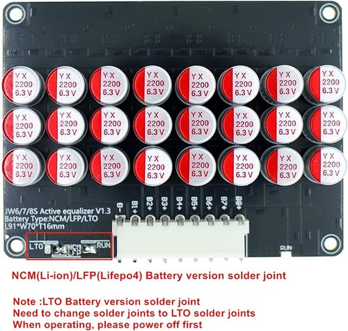5A 8S Lithium Balance Li-ion LiFePO4 LTO Battery Active Equalizer Balancer Board - Picture 10 of 10
