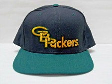 VTG New Era Snapback Hat Green Bay Packers Made In USA Dupont Pro Model