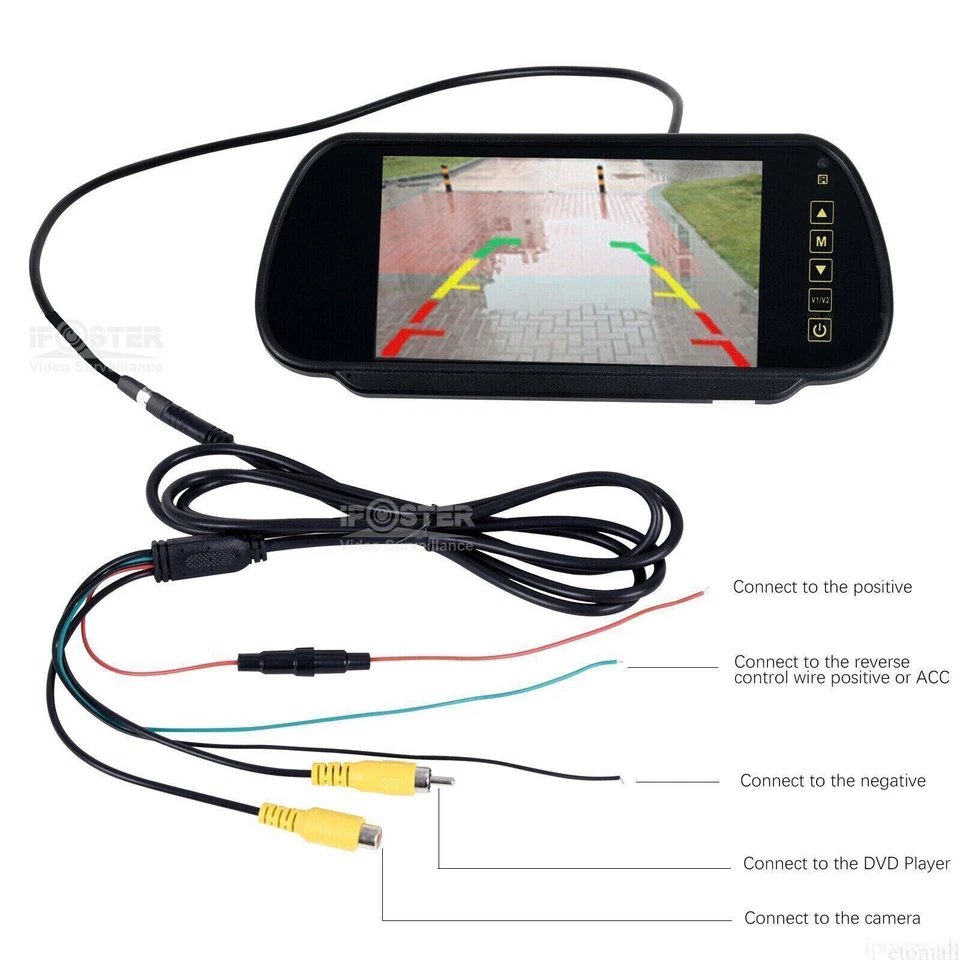 7" Rear View Mirror Monitor Backup Camera For Mercedes Benz Sprinter VW Crafter - Image 2 of 4