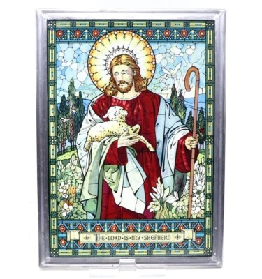 Vitrail, ancien Jésus-Christ le Bon Pasteur (C) Glassmasters USA - Photo 1/4