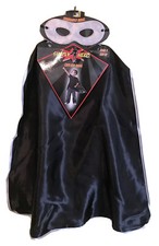 Child's Simply Hero Super Hero Cape and Reversible Mask Set NWT Black