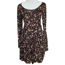 PERUVIAN CONNECTION Fit and Flare Floral Mini Dress Sz XS