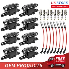 8 OEM Ignition Coil + Iridium Spark Plug+Wire For GMC Chevy 5.3L 6.0L 6.2L UF413