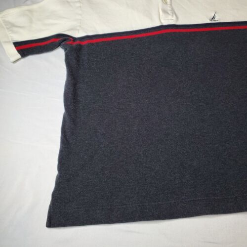 Nautica Shirt Collared Cotton Soft Mens L 23x26 Pilling Gray Stripe READ - Picture 5 of 17