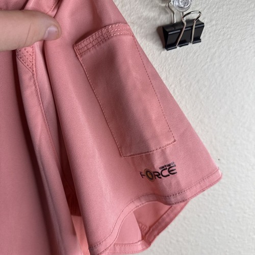 Carhartt Force Scrub Top Womens S Pink Ripstop V-neck Utility Nurse Medical - Picture 9 of 12