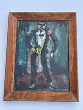 Mid Century Modernism Painting Expressionism Listed Berger Modernist Portrait