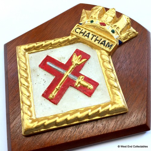 HMS Chatham Royal British Navy Ship 7" Wall Plaque Shield Ships Crest Badge - Picture 2 of 3