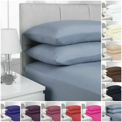 40CM Deep POLYCOTTON Fitted Bed Sheets Single Double King Super King**SALE ON**