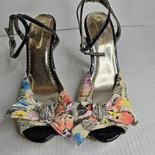 Quirky Colorful Poetic License platform ankle buckle heels - 38