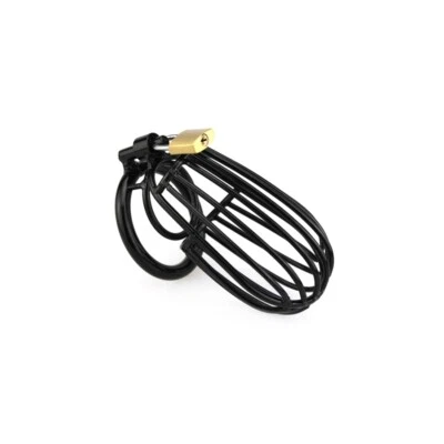 SM Fetiche - Cage de Chasteté - Cage de chasteté Grille SAMOURAI Noire 45 mm