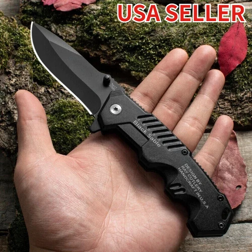 folding knife pocket knife Spring open Assist survival hunting tactical knife - Bild 9 von 9