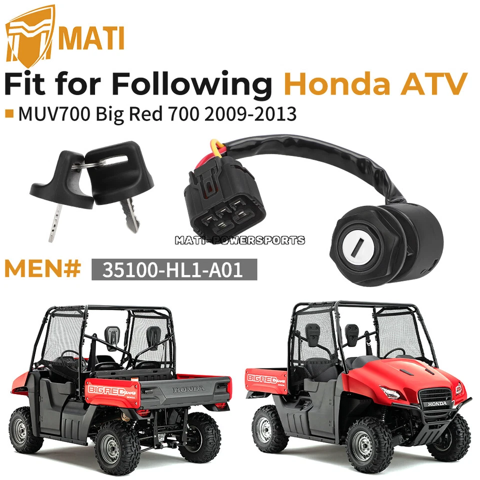 Interruptor de encendido interruptor de llave para Honda MUV700 Big Red 700 2009-2013 Foto 2 de 4