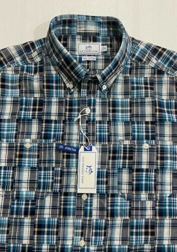 Мужская рубашка Southern Tide с коротким рукавом и карманами на пуговицах размера L