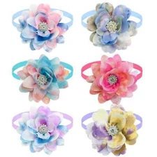 New 50PCS Flower Bowties for Dogs Fashion Pet Dog Bow Tie Collar Summer Grooming