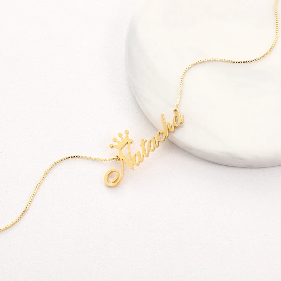 Ожерелье с персонализированным именем кулон серебро 925 золото ювелирные изделия подарок для нее - Изображение 3 из 4