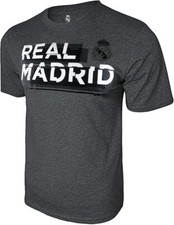 Camiseta de fútbol con licencia oficial del Real Madrid camiseta de algodón - gris