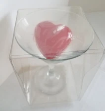 Martini Glass with Red Heart Floating Candle ~ Birthday Love Anniversary