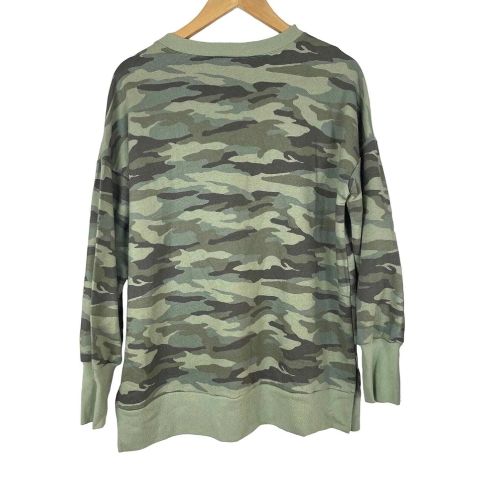 Caslon Nordstrom Camo Print Oversized Crewneck Sweatshirt Small Green NWT - Image 3 of 4