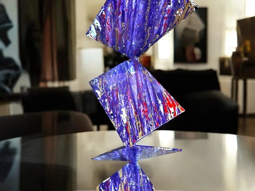 Original Abstract Metal Sculpture, "Purple Rain" by Nicholas Turner - Picture 7 of 10