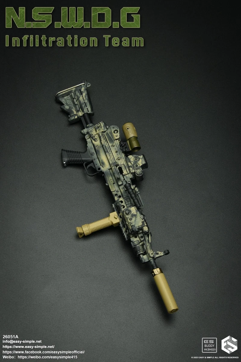 1:6 Scale ES 26051A N.S.W.D.G infiltration Team Gunner - MK46MOD1 5.56 LMG Set