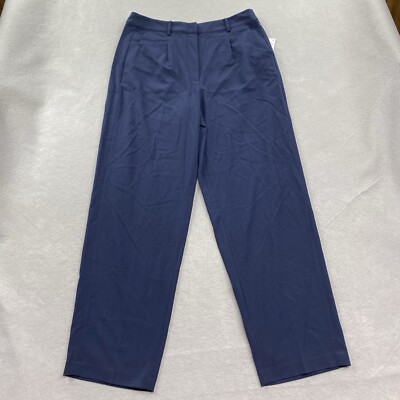 Michael Kors Pants Womens 12 Blue Single Pleat Career Pant