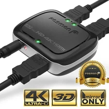 [UK PLUG] Fosmon 1x2 UHD 4K HDMI Splitter Hub Box HDCP 3D LPCM Dolby Audio