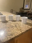Vtg Set of 4  white FiestaWare Ring Handle Coffee Mugs Homer Laughlin HLC USA