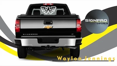 SIGNPRO 2x Waylon Jennings Window Decals 22" Many Colors Door car truck Country Star