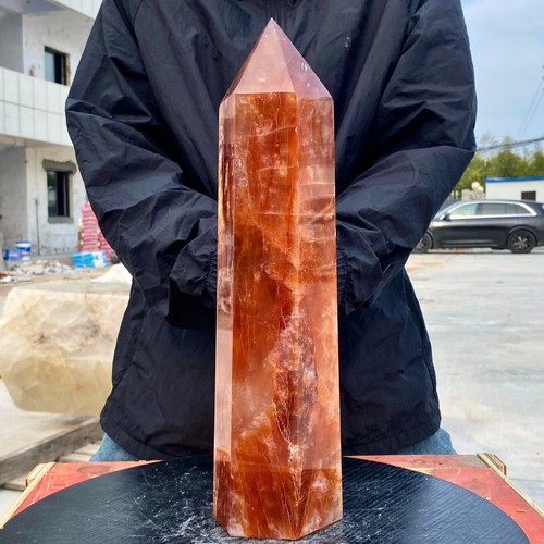 10.95LB Large Natural Red Glue Flower Crystal Obelisk Quartz Energy - 第 8/13 張圖片