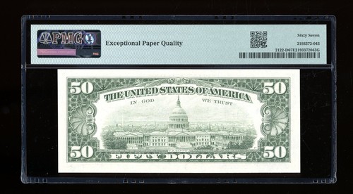 DBR 1985 $50 FRN Cleveland Fr. 2122-D Superb Gem PMG 67 EPQ Serial D22522644A - Picture 2 of 2