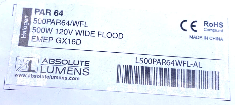 Absolute Lumens Par 64 550W 120V Wide Flood Bulb 500PAR64/WFL New - Image 3 of 3