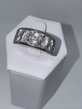 Vintage 925 Sterling And Cz Ring Sz 8