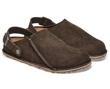 BIRKENSTOCK PREMIUM LUTRY MEDIUM/NARROW WIDTH UNISEX CLOGS WITH BACKSTRAP SUEDE 